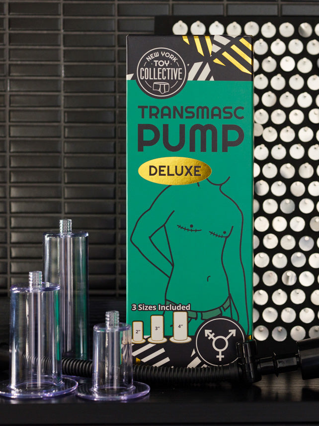 ransmasc Pump Deluxe packaging with clear pump parts on a dark background